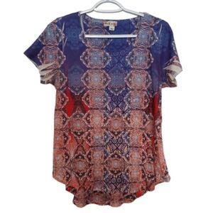 SOLD SOLD  Tribal Tie Die Short Sleeve  Womans Tshirt Medium Artsy